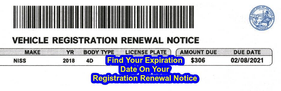 Registration Renewal Notice Expiration Dmv Renewal 